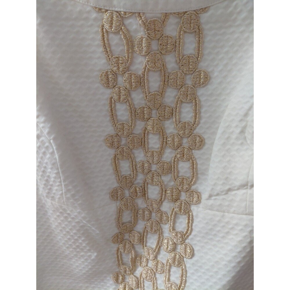 Lily Pulitzer Jacqueline Shift Dress Women’s White Gold Metallic Detail NWT - Picture 3 of 16